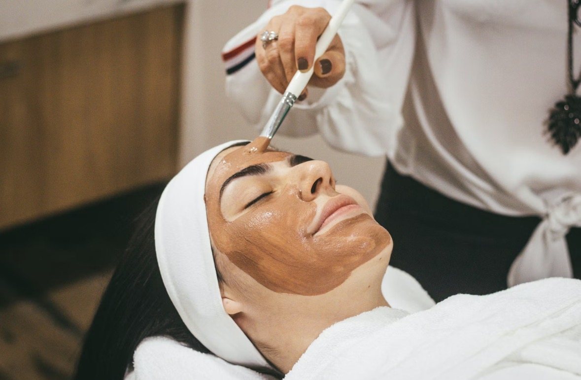 A facial treatment at the studio